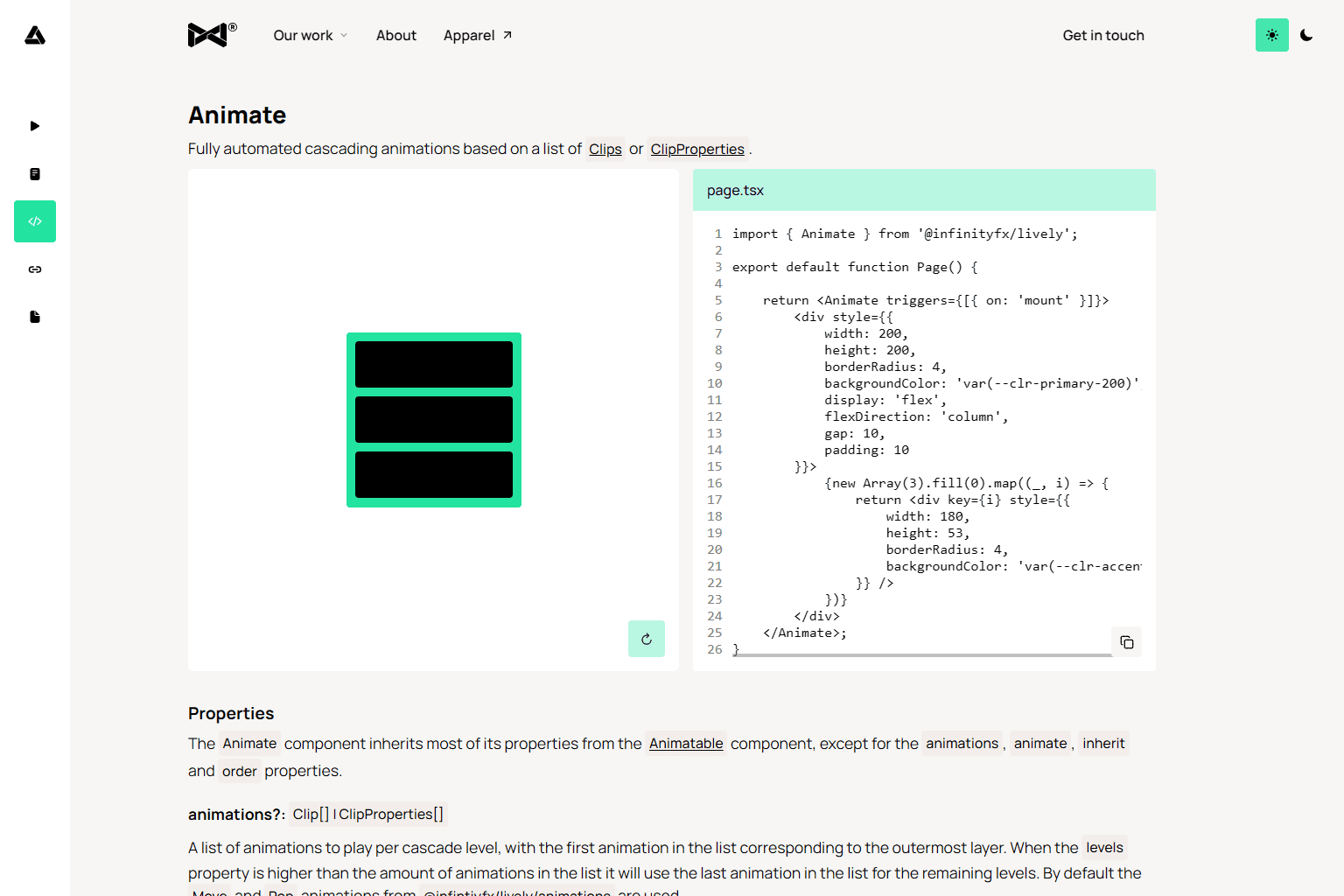 Lively animation framework